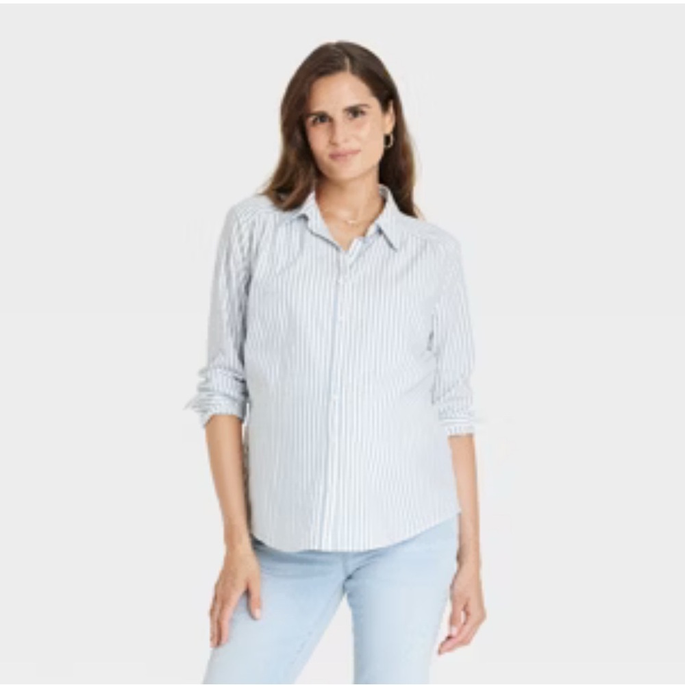 Isabel Blue and White Striped Shirt
